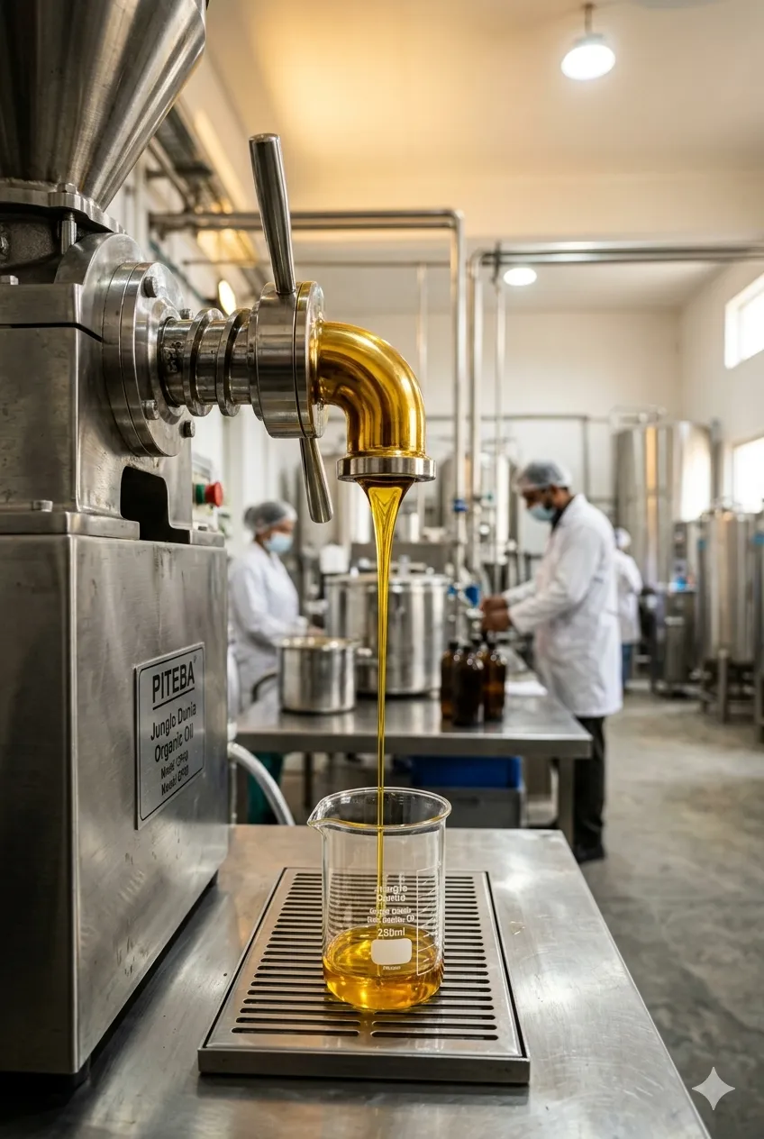 Cold pressed oil production at Jungle Dunia