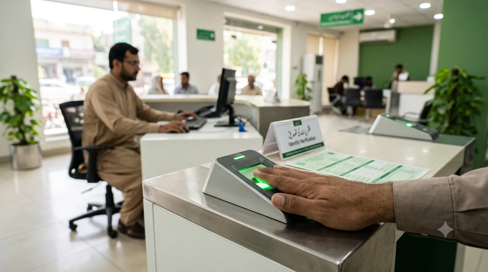 Fingerprint biometric verification during Green Property Certificate application