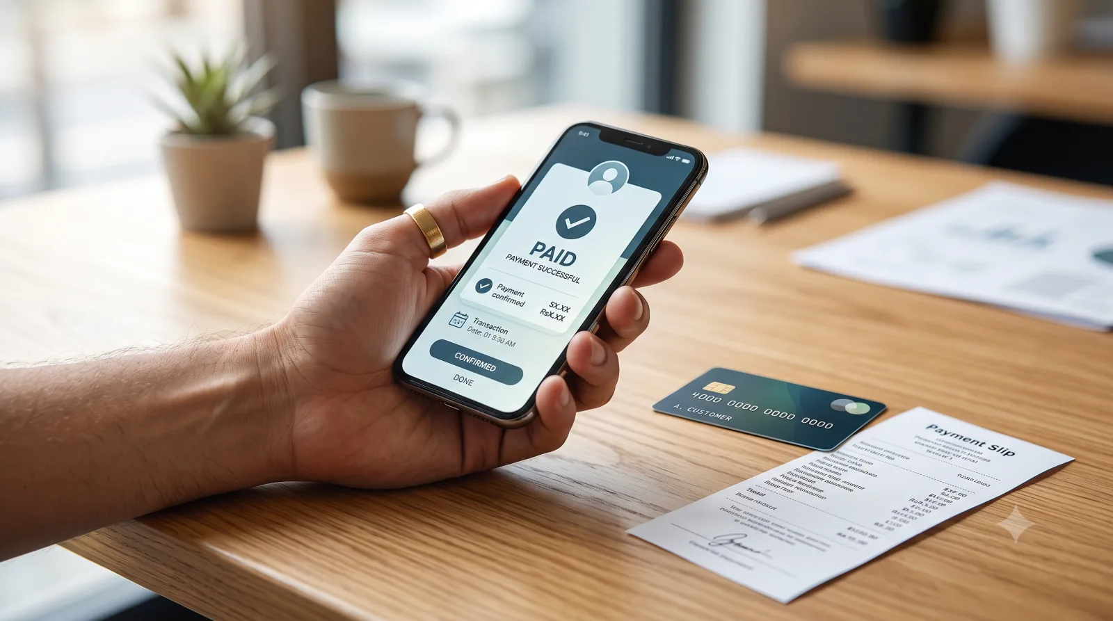 Paying the certificate fee digitally with a mobile wallet and PSID
